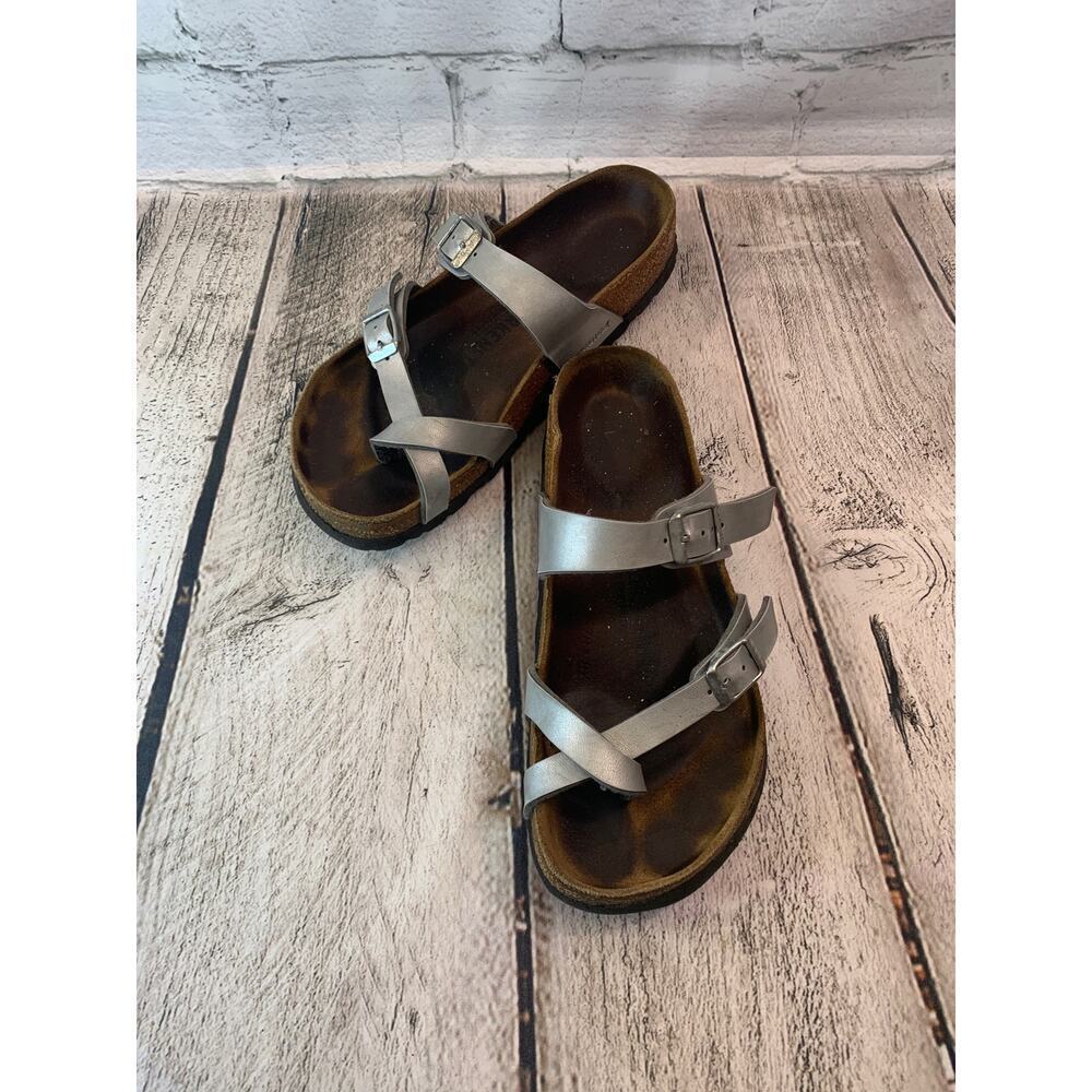 BIRKENSTOCK Women’s Mayari Silver Sandals / Size: 5-5.5 / EUR 36